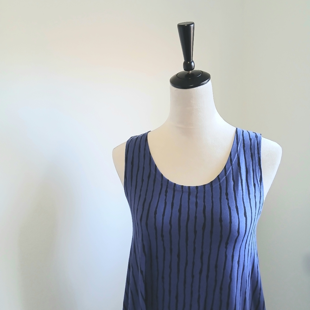 NWT- M x MATTHILDUR -Icelandic-Handmade -Blue and Black -Sleeveless-dress-Size M - Picture 3 of 13